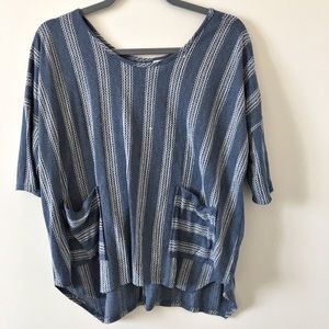 Blue and white stripe shirt